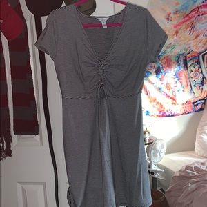 Black and white pin striped dress